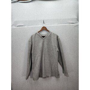RedHead Mens V-Neck Gray Fleece Pullover Large
